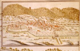 Les Tours - Aquarelle du XVIIe siècle